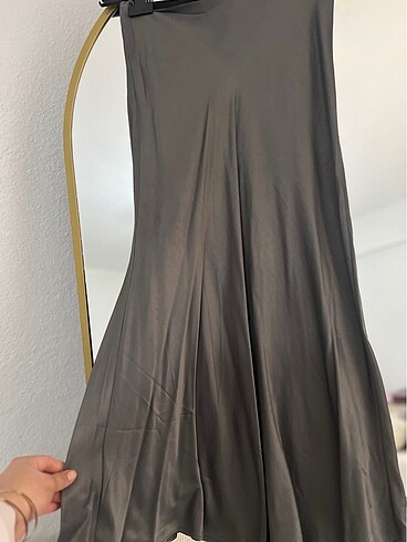 Gri saten etek - Görsel 3