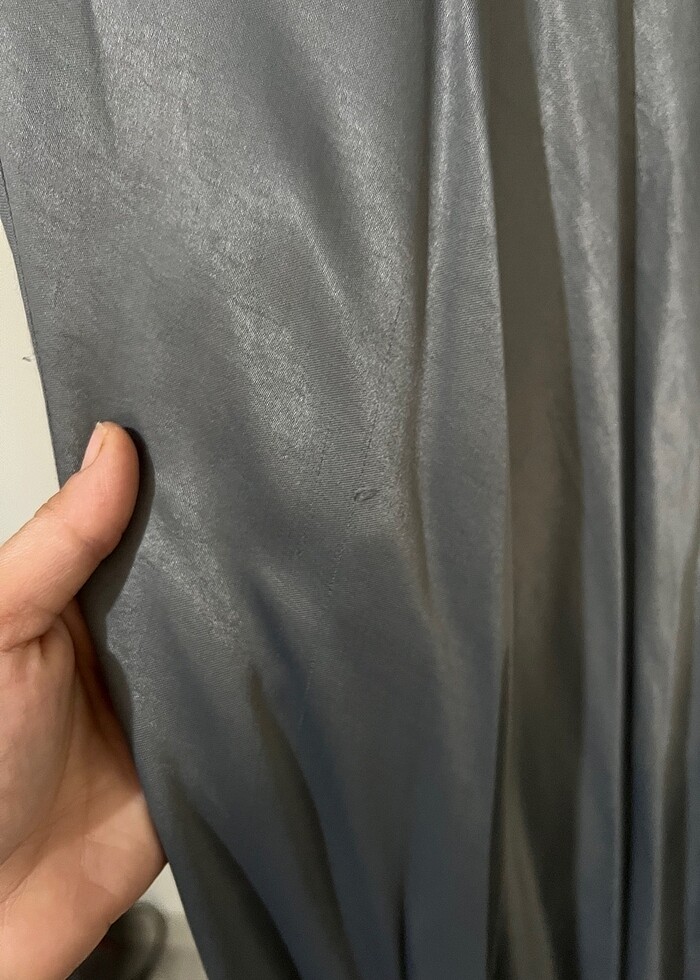 Gri saten etek - Görsel 4