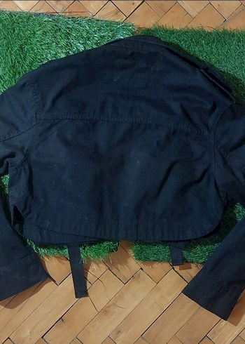 xs Beden Siyah Crop Kot Ceket