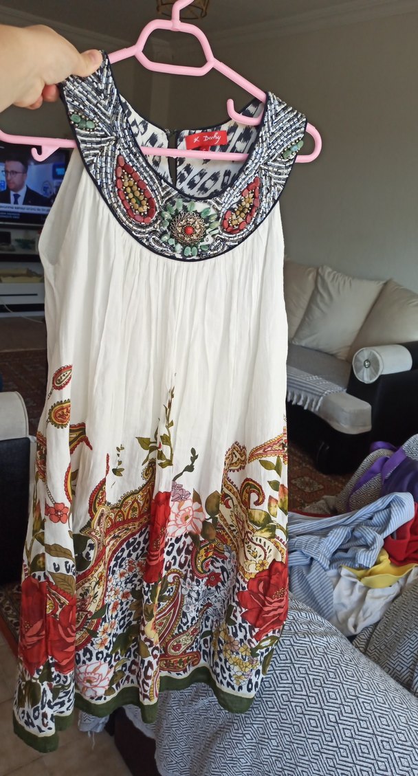 Çok Renkli Bohem Uzun elbise - Görsel 2