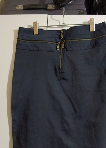 Lacivert Denim Midi Kalem Etek - Görsel 2