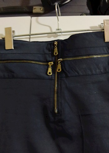Lacivert Denim Midi Kalem Etek - Görsel 3