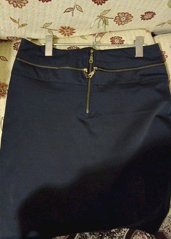 Lacivert Denim Midi Kalem Etek - Görsel 5