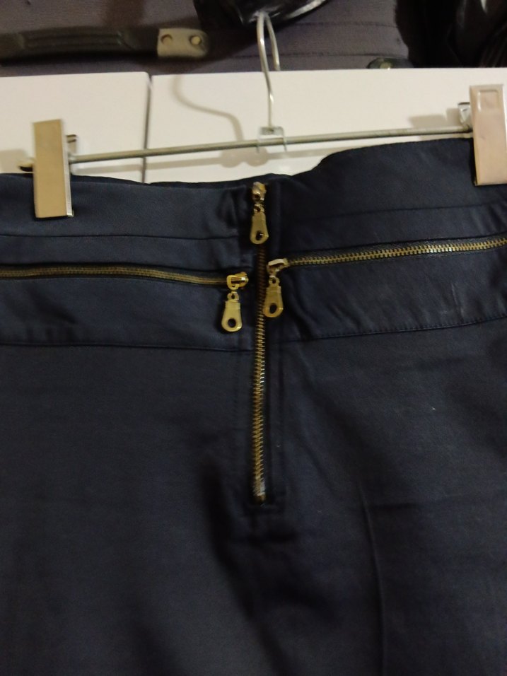 Lacivert Denim Midi Kalem Etek - Görsel 3