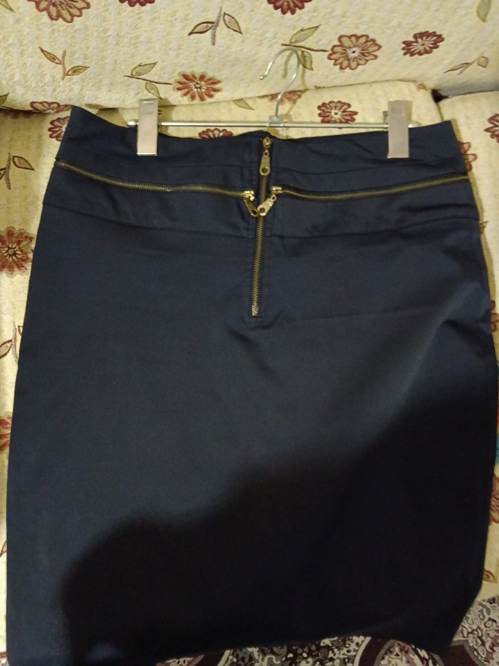 Lacivert Denim Midi Kalem Etek - Görsel 5
