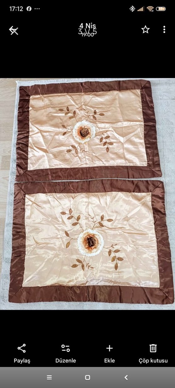Yatak örtüsü Kahverengi Nakışlı Yatak Örtüsü - Görsel 2