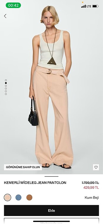 Mango wide leg pantolon