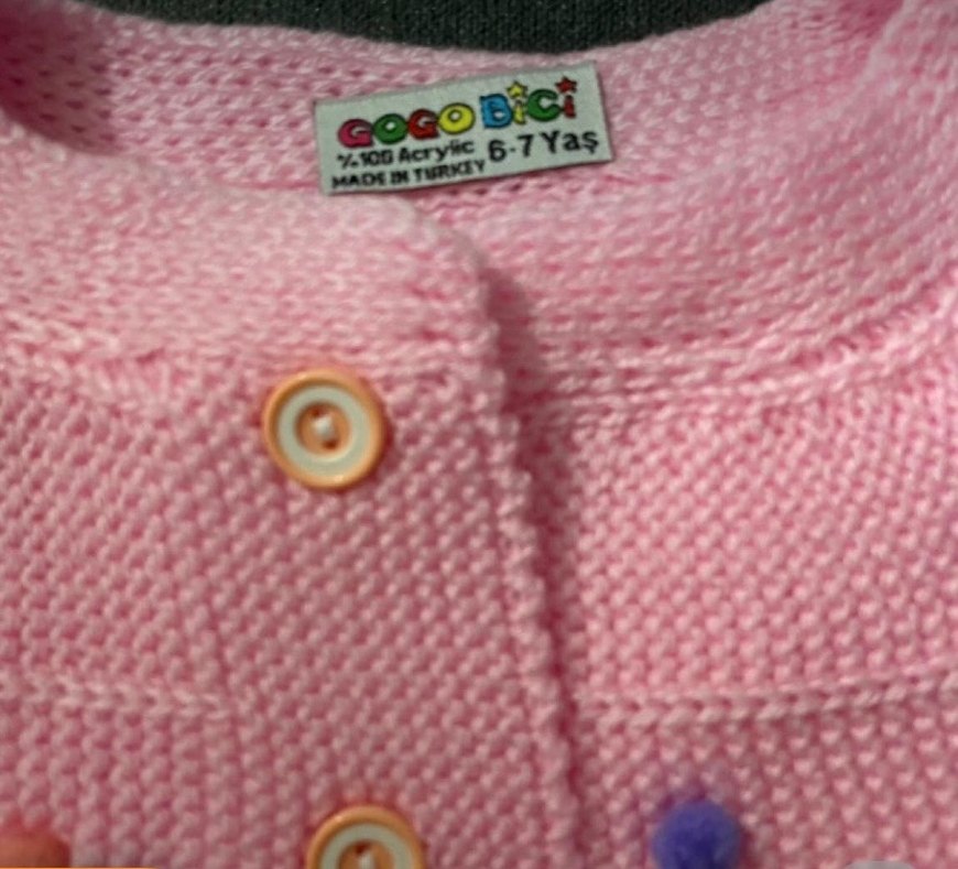 Pembe Nakışlı Kız Çocuk Kolsuz Triko Yelek - Görsel 3