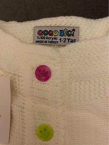 Rengarenk fiyonklu kız bebe yelek. - Görsel 5