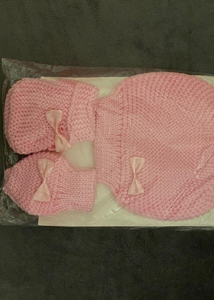 YUMUŞACIK TRİKO ÜÇLÜ TAKIM BERE,ELDİVEN,PATİK - Görsel 3