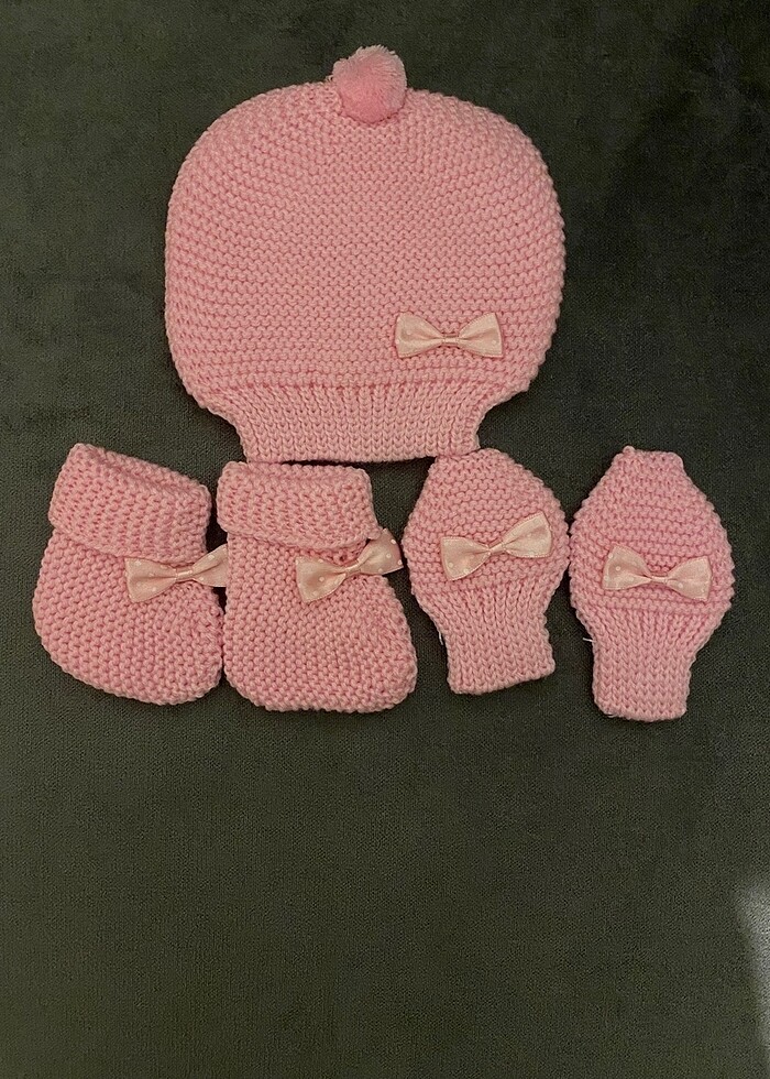 YUMUŞACIK TRİKO ÜÇLÜ TAKIM BERE,ELDİVEN,PATİK - Görsel 5