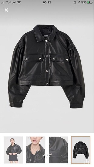 Pull bear deri ceket balon kol