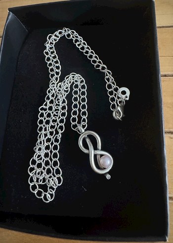 925 ayar gümüş incili sonsuzluk kolye - Görsel 10