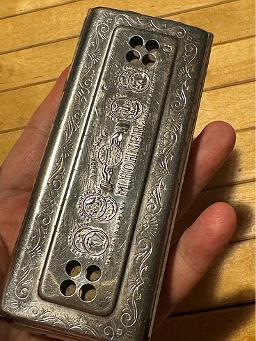 Beden Renk Vintage Hohner Echo Bell Metal Reed Harmonica, mızıka