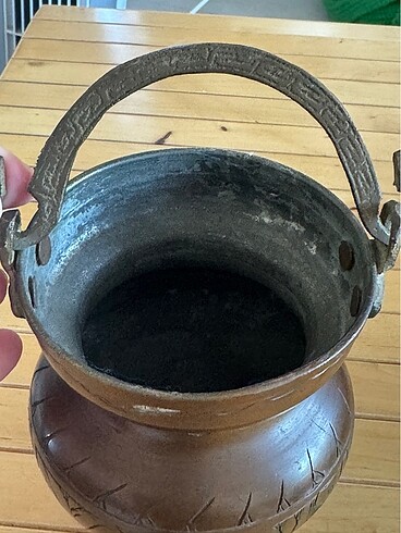 American Vintage Vintage bakır obje.. ağız çapı:9,5cm yükseklik:13cm