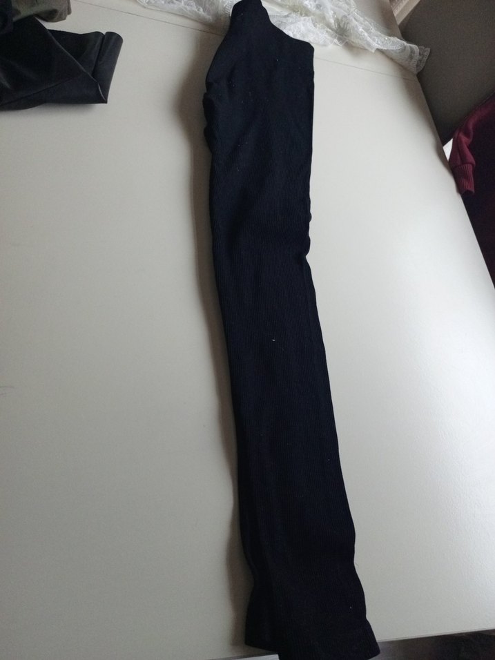 Siyah Esnek  Kadın Tayt - Görsel 3