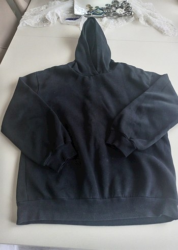 Siyah Kapüşonlu erkek çocuk Sweatshirt - Görsel 3