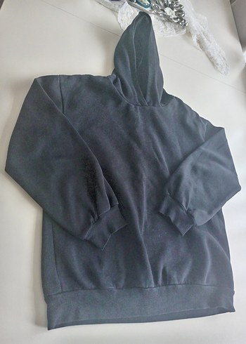 Siyah Kapüşonlu erkek çocuk Sweatshirt - Görsel 4