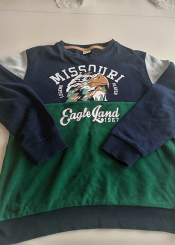 Erkek Çocuk Yeşil Baskılı Sweatshirt - Görsel 3