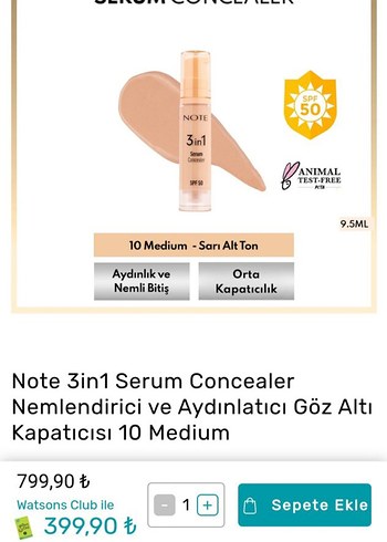 Note Note Serum Kapatıcı