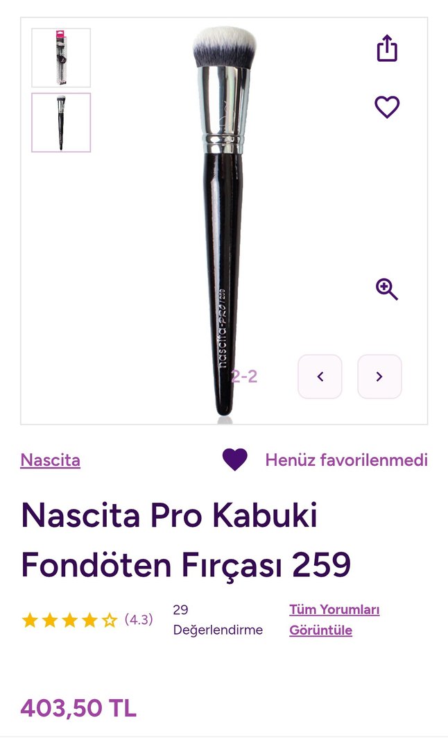 Nascita Pro Kabuki Fondöten Fırçası 259 - Görsel 3