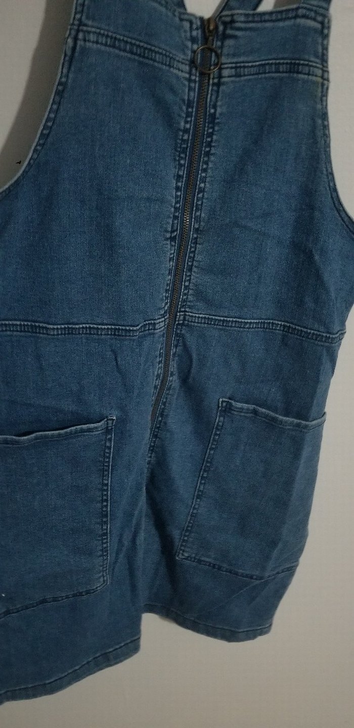 Kadın Kısa Denim Salopet - Görsel 3