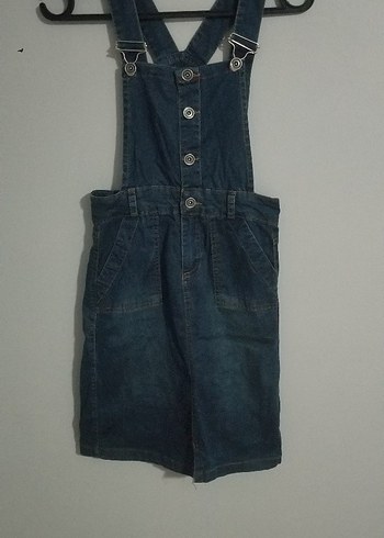 Kızlar için Koyu Lacivert Denim Salopet