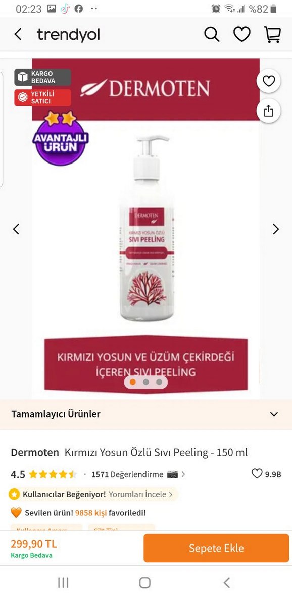 Dermoten Kırmızı Yosun Özlü Sıvı Peeling - Görsel 2