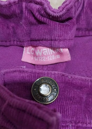 Kız Çocuk Mor Süet Düğmeli Pantolon - Görsel 2