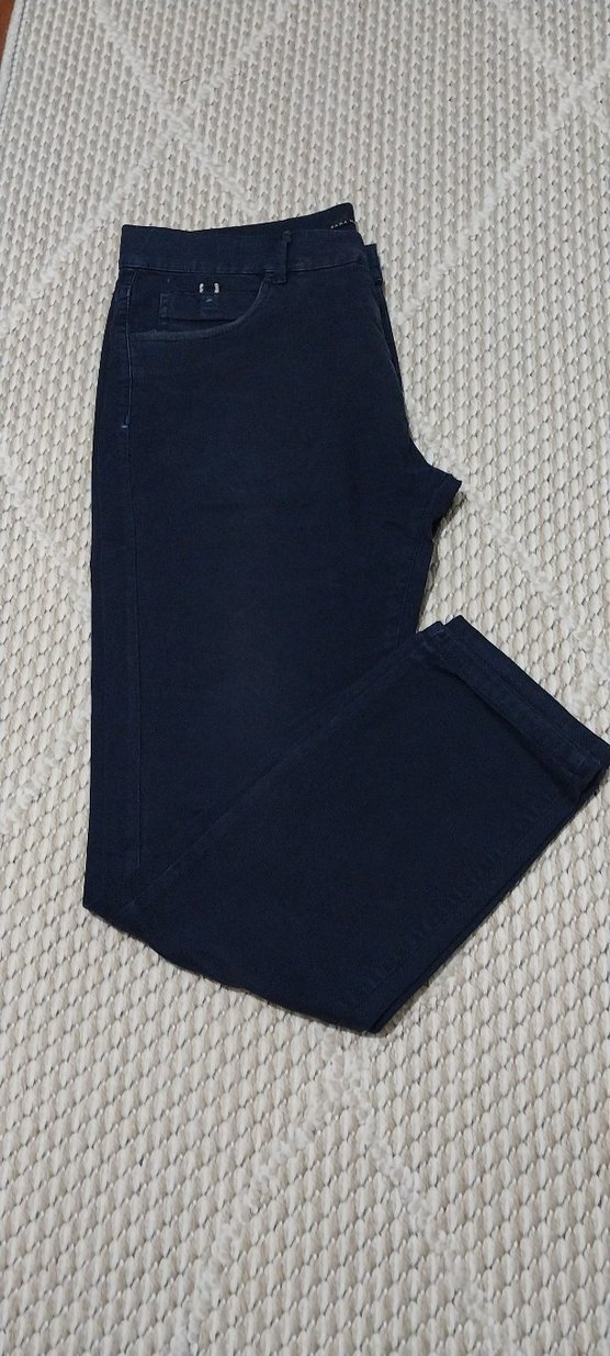 Lacivert Düğmeli Erkek Kot Pantolon - Görsel 3