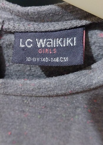 Kız Çocuk Gri Uzun Kollu Nakışlı Sweatshirt - Görsel 3