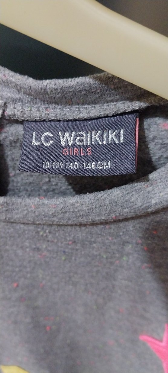 Kız Çocuk Gri Uzun Kollu Nakışlı Sweatshirt - Görsel 3