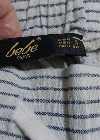 Gri Çizgili Kadın Pamuklu Kumaş Pantolon - Görsel 4