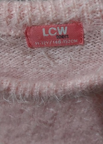 Pembe Tüylü Uzun Kollu Triko Kazak - Görsel 3