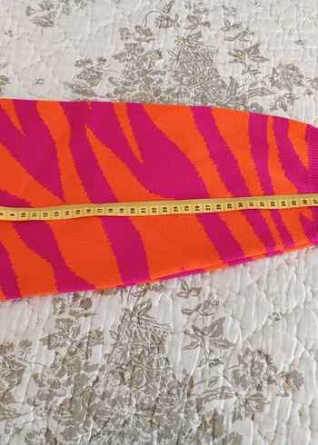 Renkli Zebra Desenli Bohem Boğazlı Kazak - Görsel 6