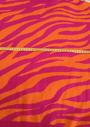 Renkli Zebra Desenli Bohem Boğazlı Kazak - Görsel 4