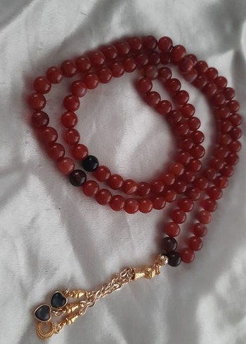 YEMEN AKİK TAŞI doğaltaş Koyu Kırmızı Tesbih - Minimalist Bohem - Görsel 2