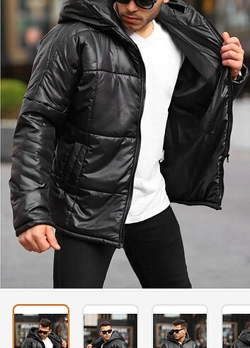 Yeni unisex siyah şişme mont - Görsel 3