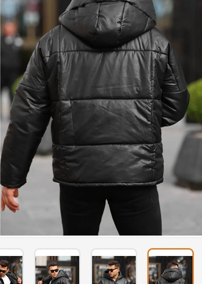 Yeni unisex siyah şişme mont - Görsel 4