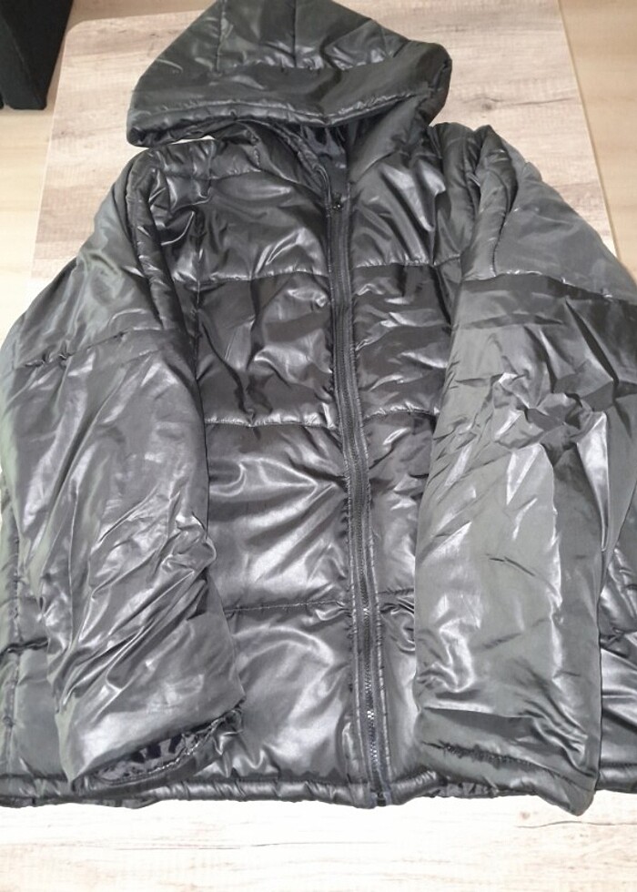 Yeni unisex siyah şişme mont - Görsel 5