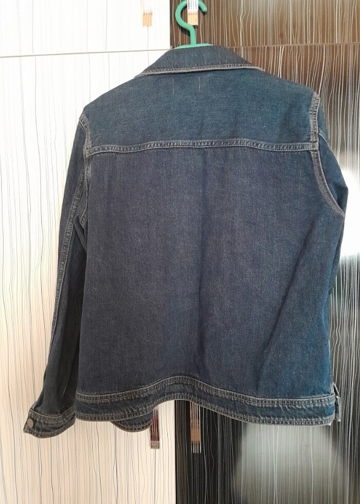 Mavi renk kot ceket - Görsel 2