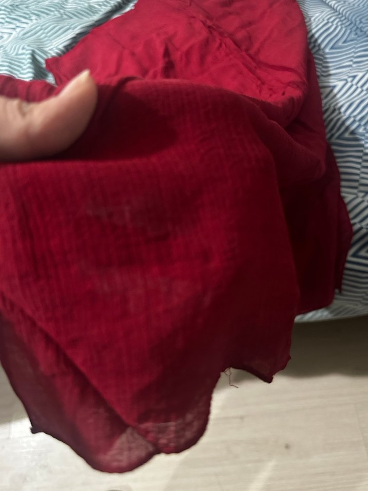 Koyu Kırmızı Düz şal - Görsel 2