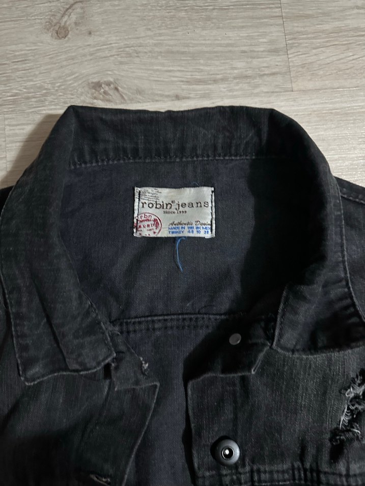 Siyah Düğmeli Oversize Denim Ceket - Görsel 3
