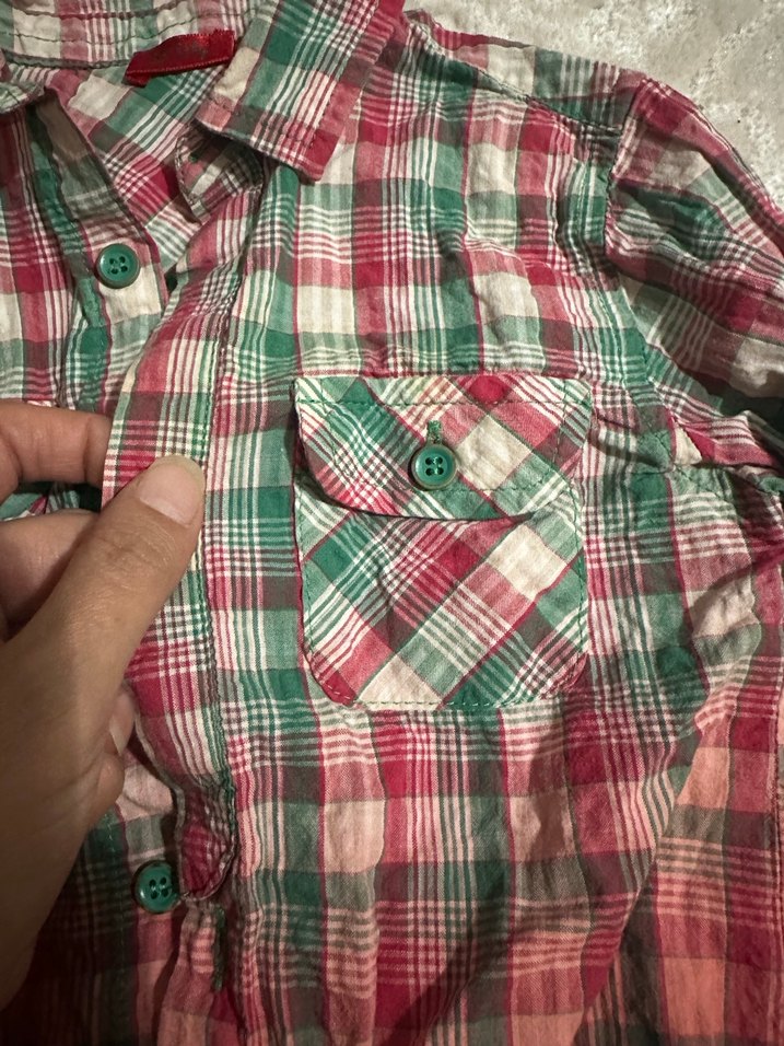 Erkek Çocuk Kırmızı Batik Desenli Gömlek - Görsel 3