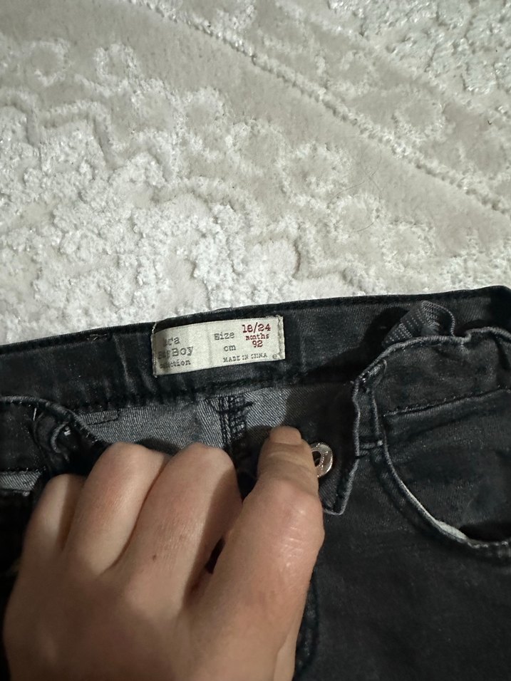 Gri Erkek Çocuk Kot Pantolon - Görsel 2