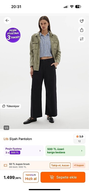 Siyah bol paça jean pantolon