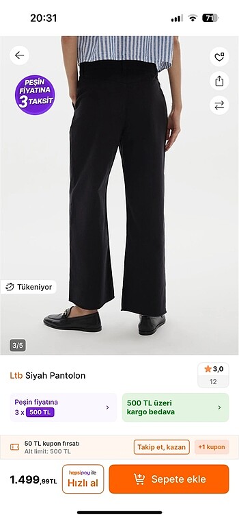 s Beden Siyah bol paça jean pantolon