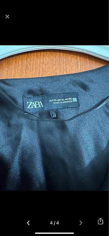 xl Beden siyah Renk Zara saten elbise