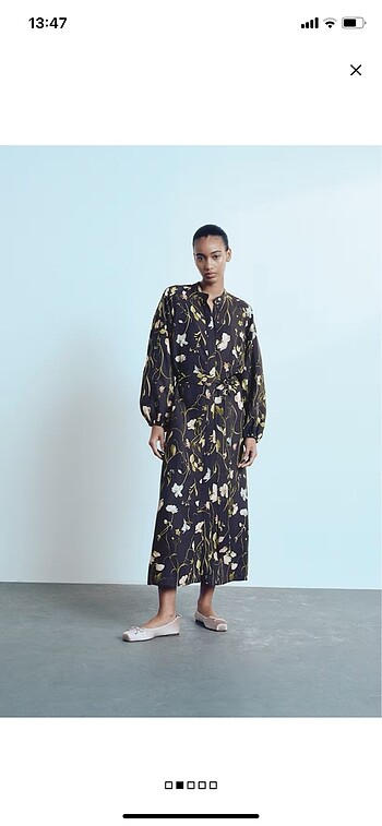 H&M keten uzun elbise