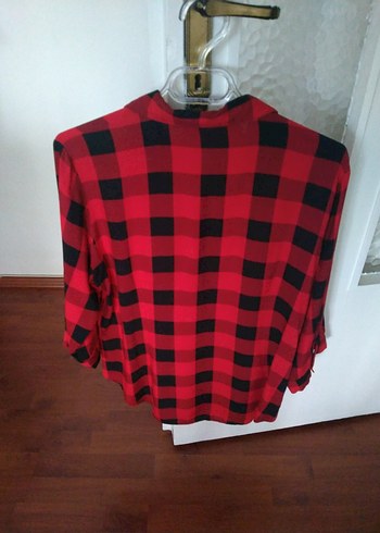 Kırmızı Siyah Kareli Kadın Gömlek - Görsel 4